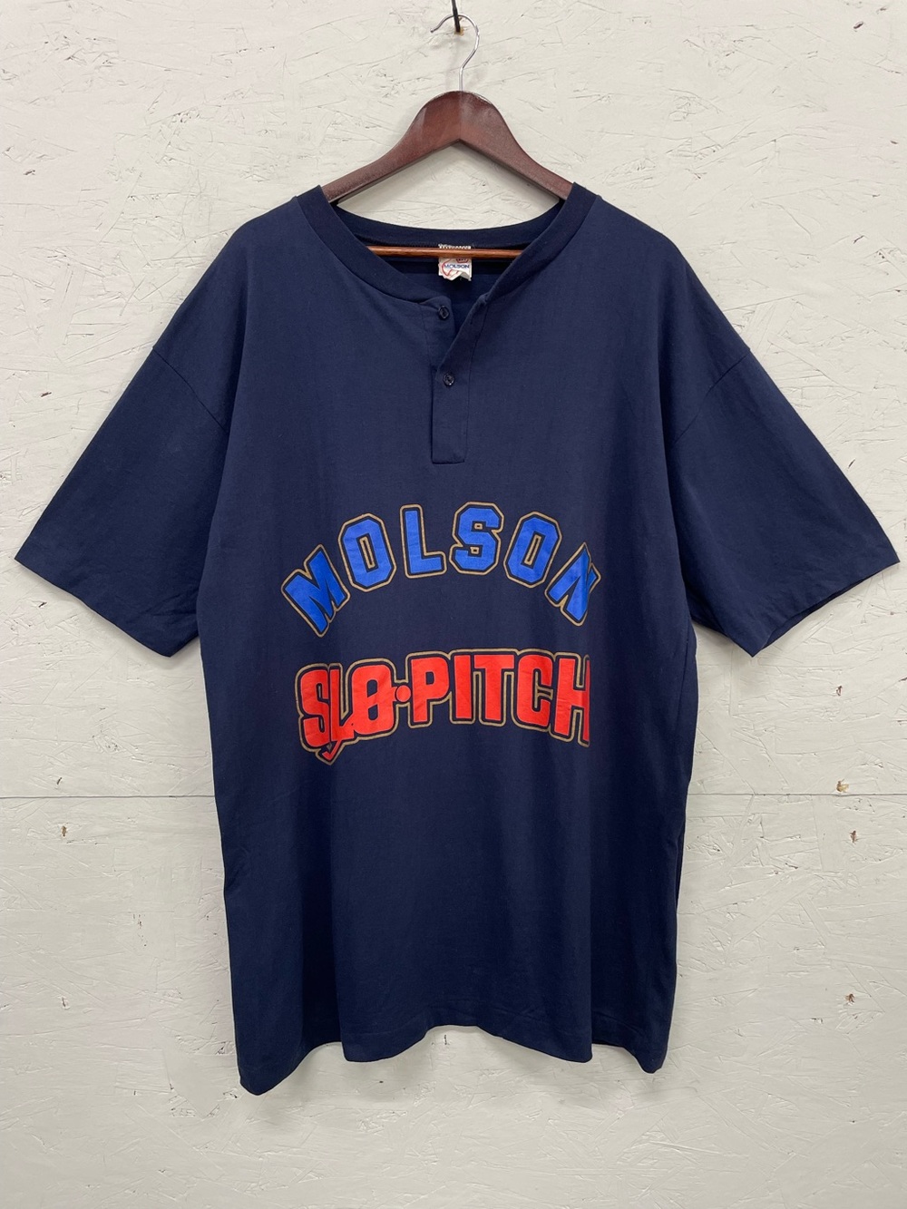 Vintage 1990s Molson Slo-Pitch Henley Shirt, Size XL
